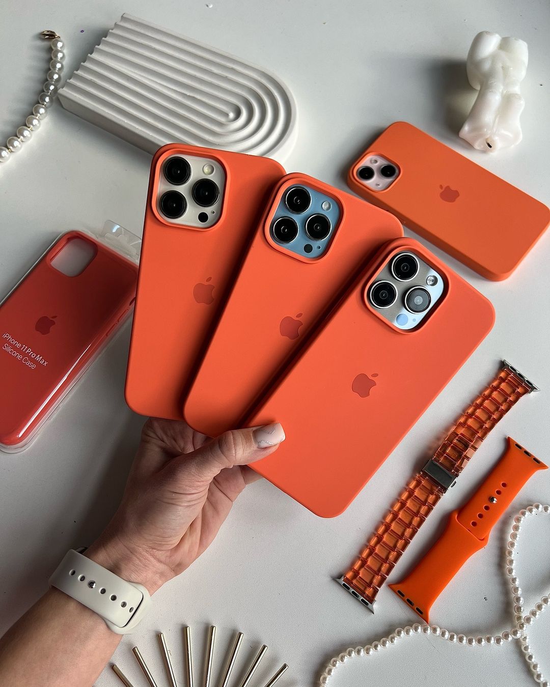 iPhone Silicone Case (Orange) Bold Color | Full Protection | Premium Craftsmanship