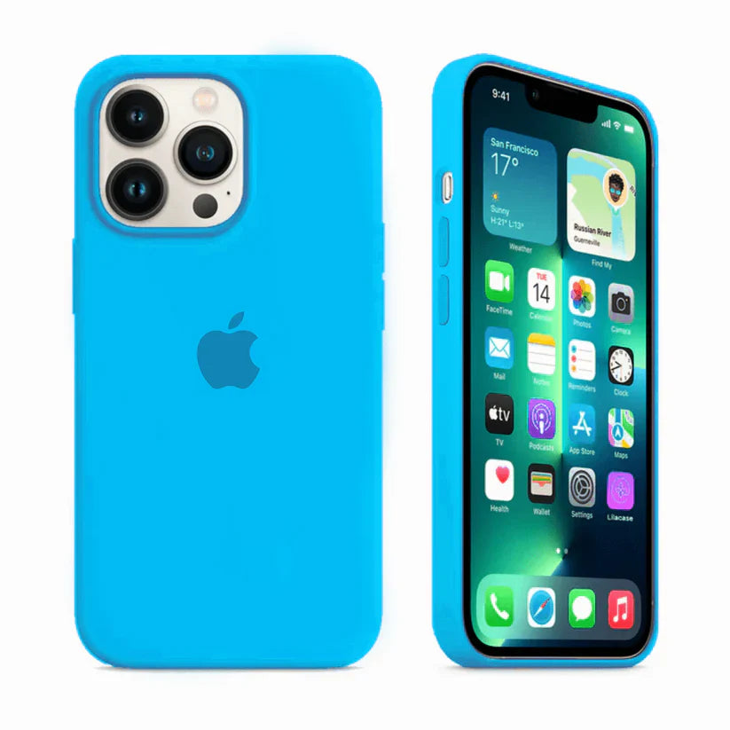 Surf Blue iPhone Silicone Case – Cool, Slim Fit with 360° Protection