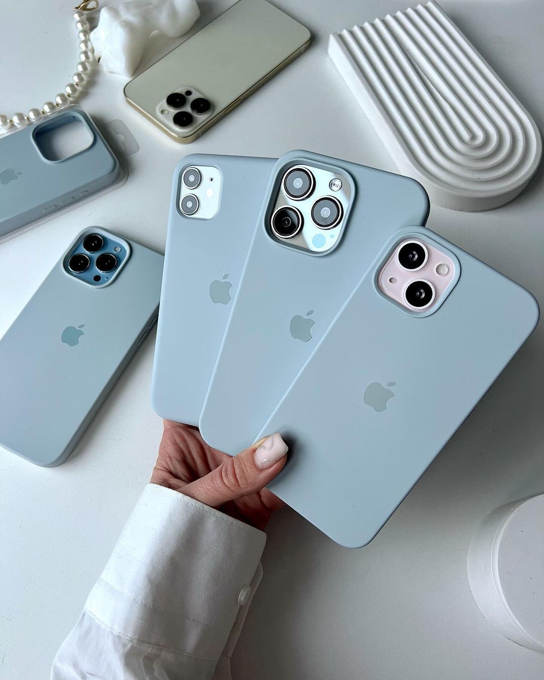 Blue Gray iPhone Silicone Case – Sleek, Subtle Design with Full Protection