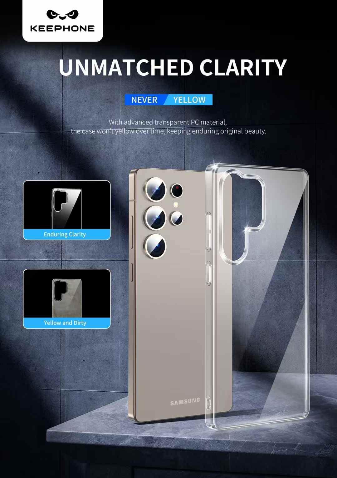 KEEPHONE Crystal Clear Case – For Galaxy S25 | S25 Plus | S25 Ultra HD Clarity | Military-Grade Protection | Perfect Fit