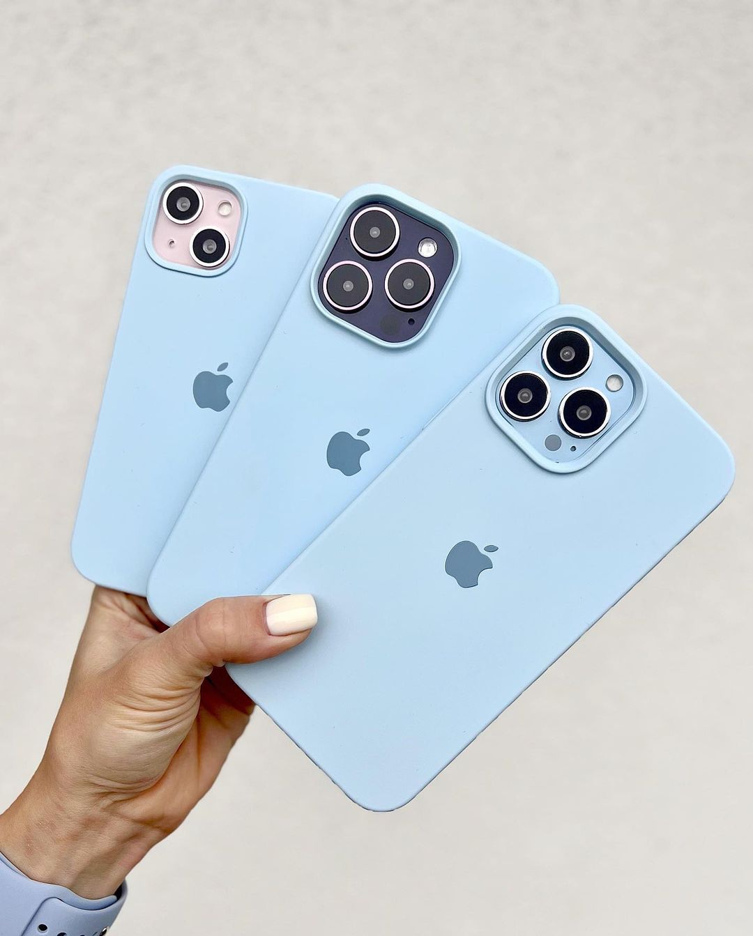 New Sky Blue iPhone Silicone Case – Bright, Slim Design with Full Protection