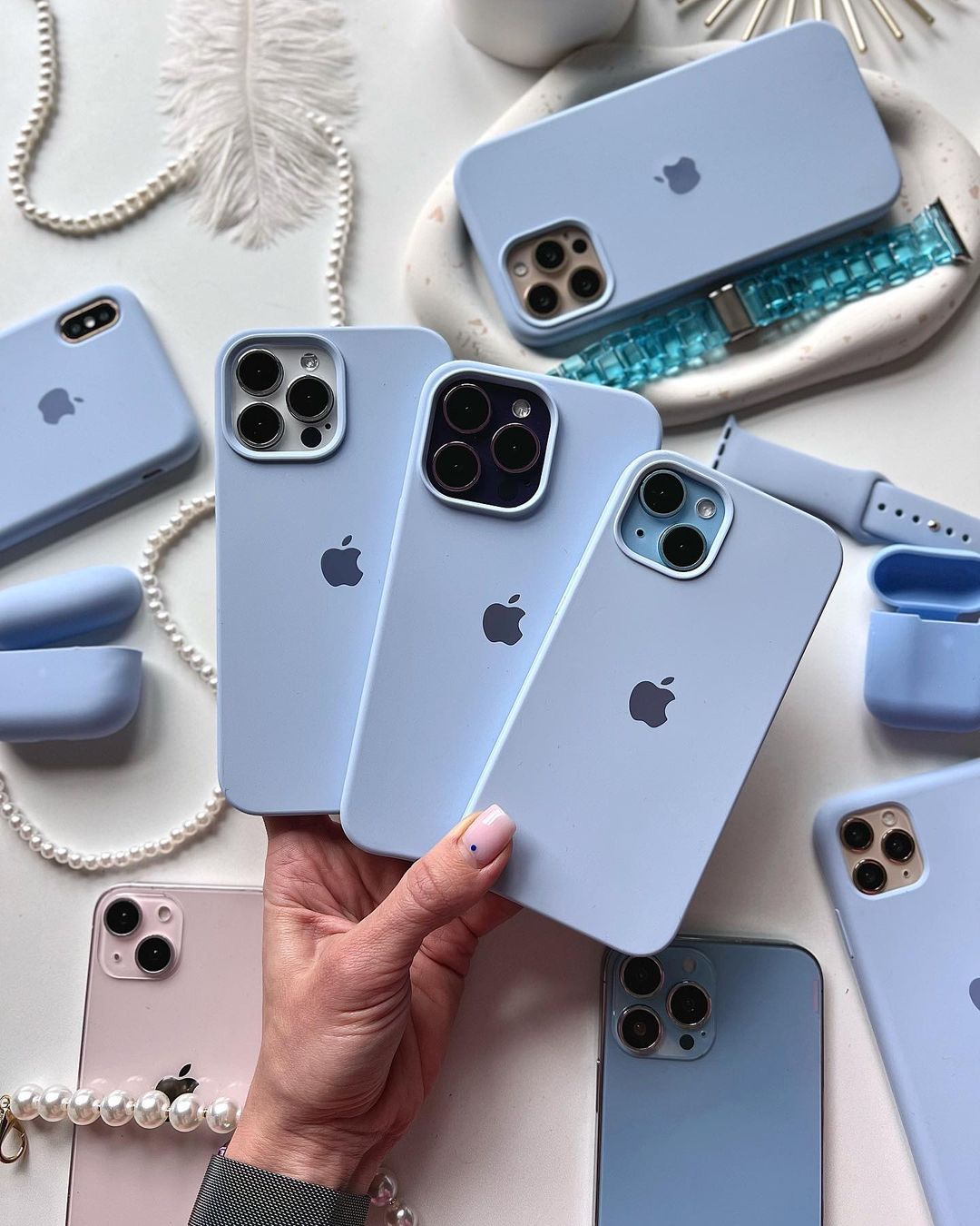 Lilac Blue iPhone Silicone Case – Stylish, Slim & Shock-Resistant Protection