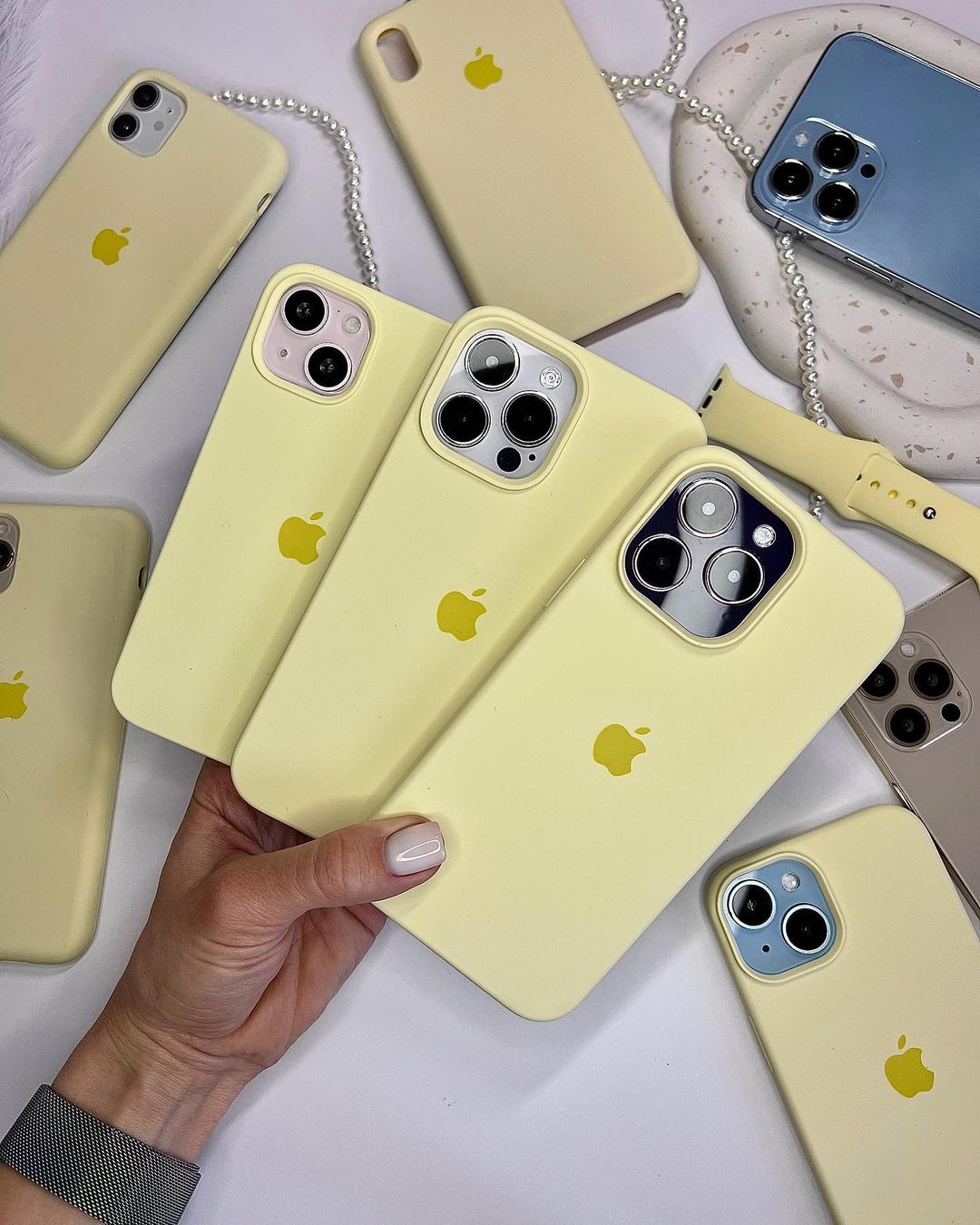 Milk Yellow iPhone Silicone Case – Soft, Sleek Design with Full Protection