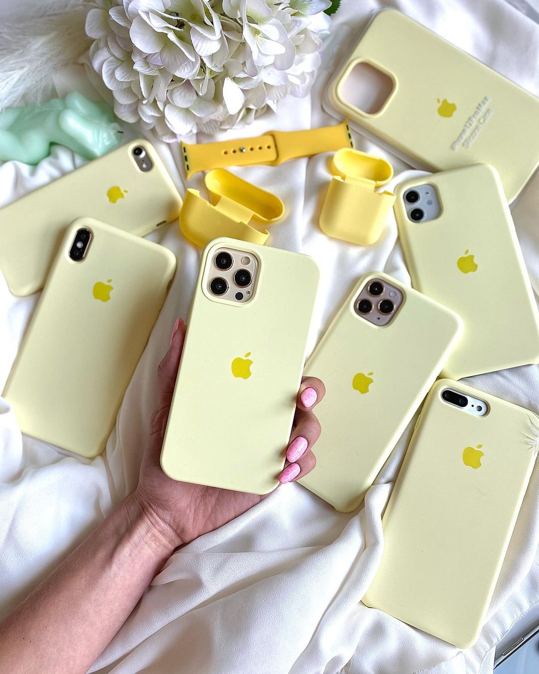 Milk Yellow iPhone Silicone Case – Soft, Sleek Design with Full Protection