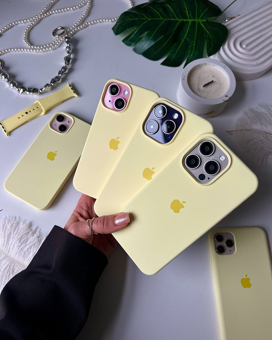 Milk Yellow iPhone Silicone Case – Soft, Sleek Design with Full Protection