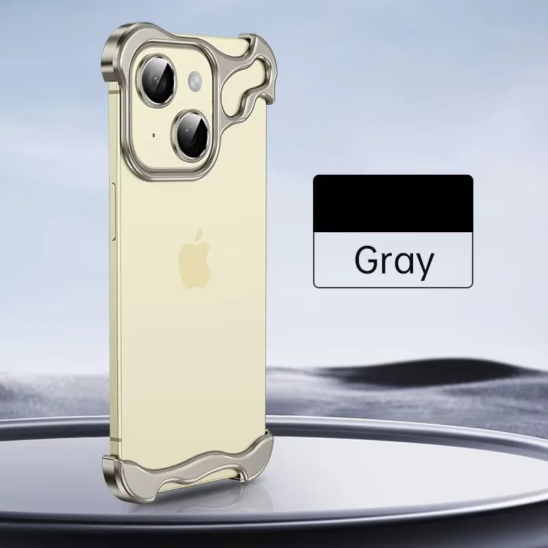 Luxury Aluminum Borderless Bumper Case with Camera Rings Sleek Design | Premium Protection | Lightweight Durability