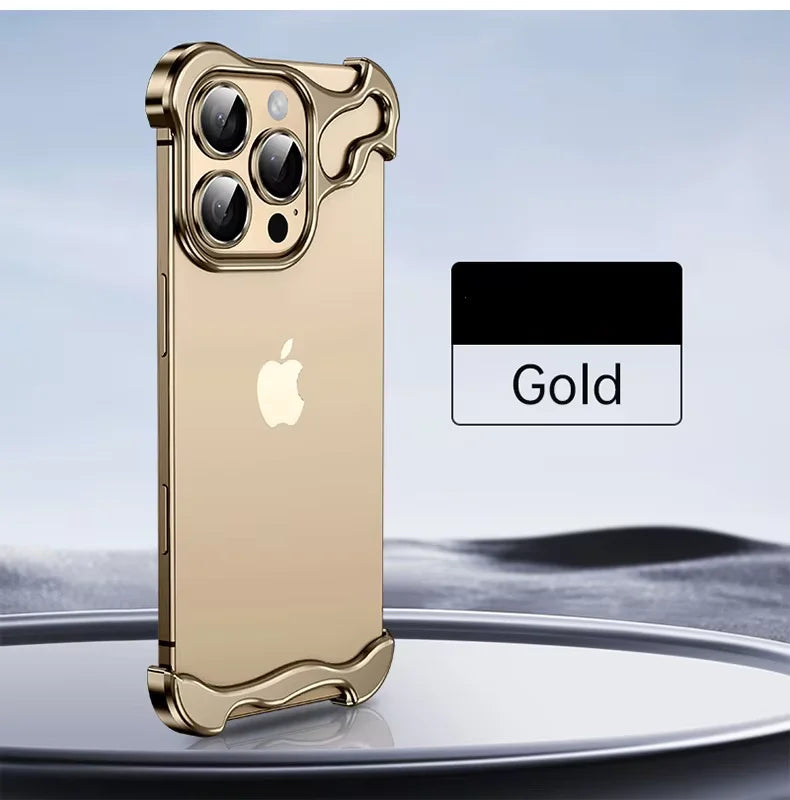 Luxury Aluminum Borderless Bumper Case with Camera Rings Sleek Design | Premium Protection | Lightweight Durability