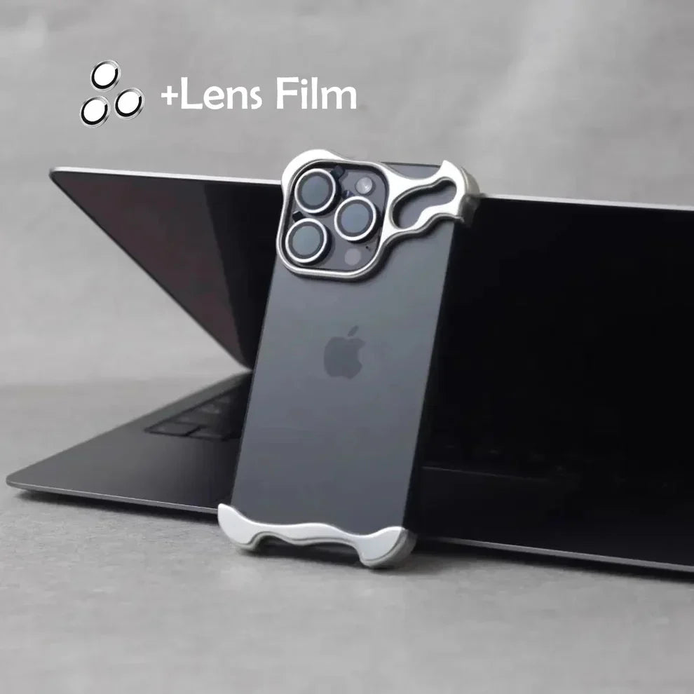 Luxury Aluminum Borderless Bumper Case with Camera Rings Sleek Design | Premium Protection | Lightweight Durability