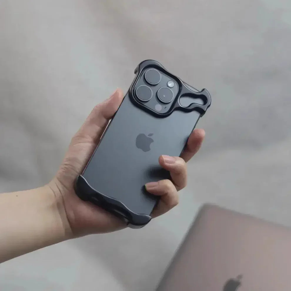 Luxury Aluminum Borderless Bumper Case with Camera Rings Sleek Design | Premium Protection | Lightweight Durability