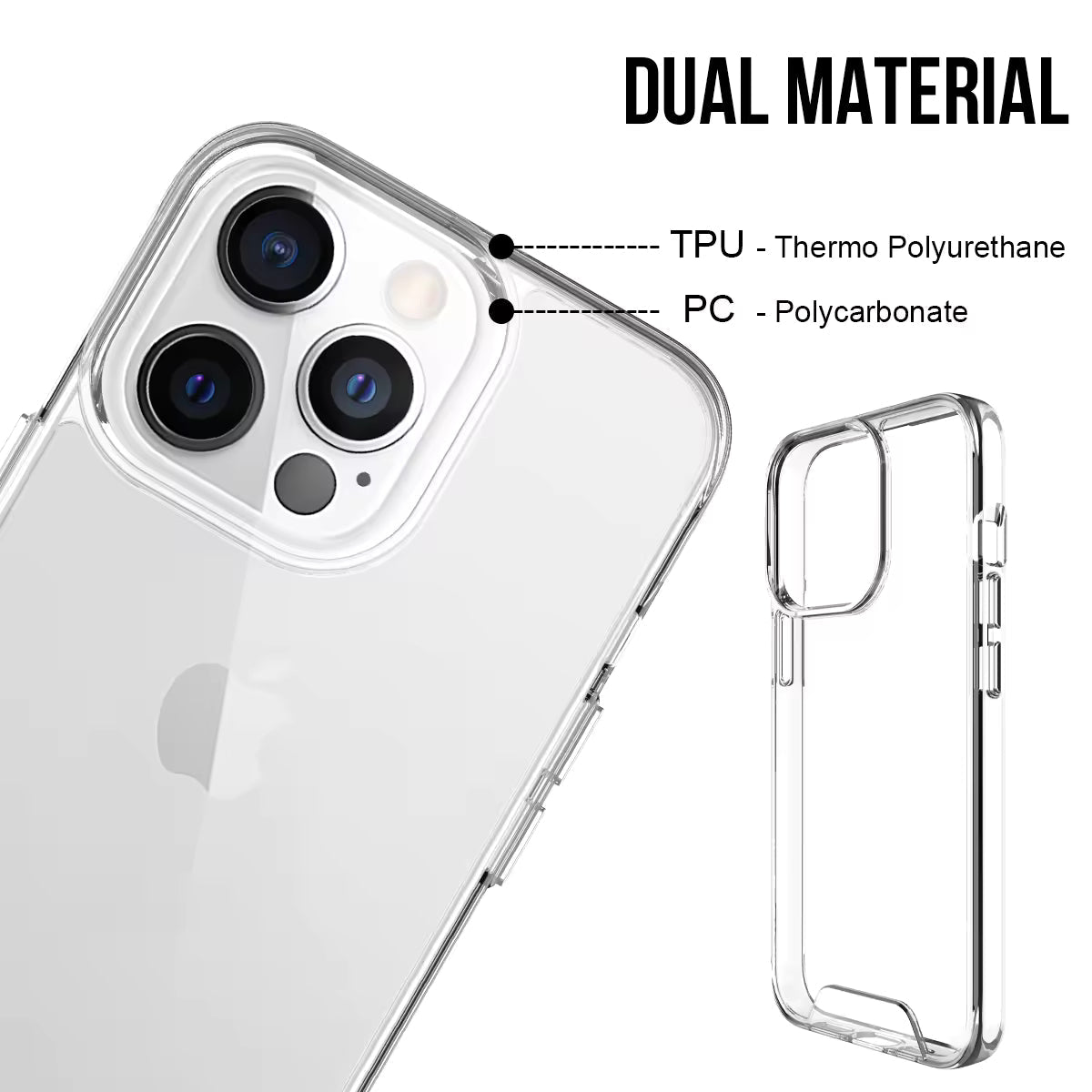 Space Hard Clear iPhone Case – Crystal Clear, Durable Back with Sleek 360° Protection