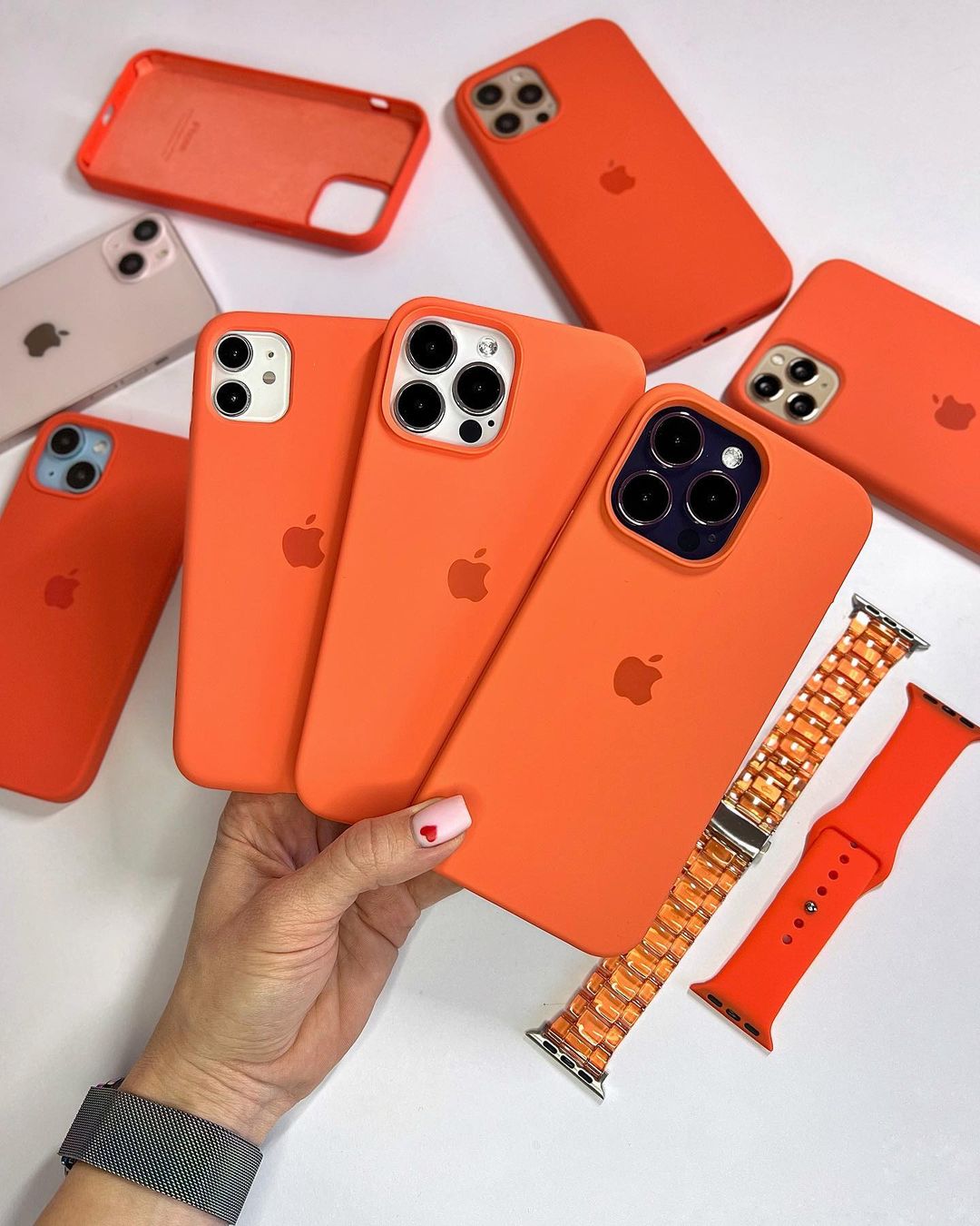 iPhone Silicone Case (Orange) Bold Color | Full Protection | Premium Craftsmanship