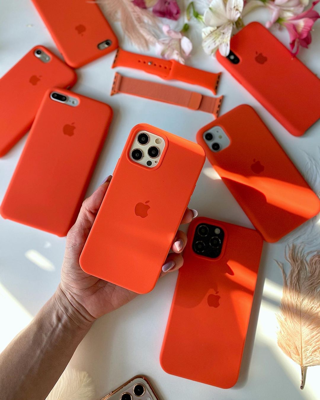 iPhone Silicone Case (Orange) Bold Color | Full Protection | Premium Craftsmanship