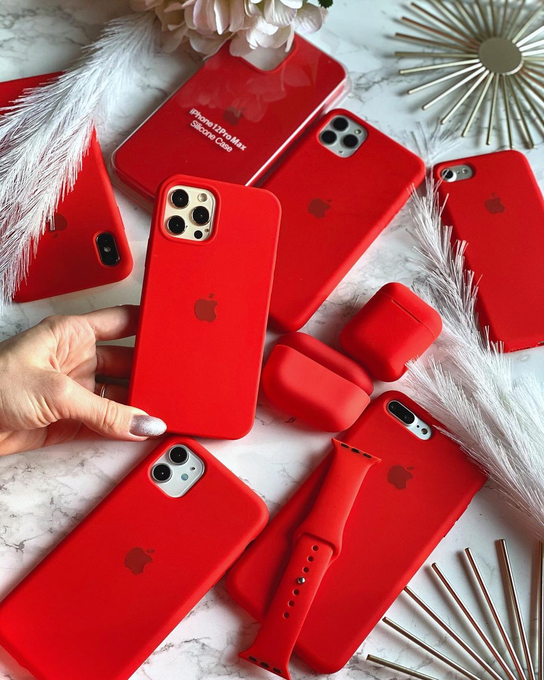 iPhone Silicone Case (Red) – 360° Protection, Non-Slip Grip, Slim Design