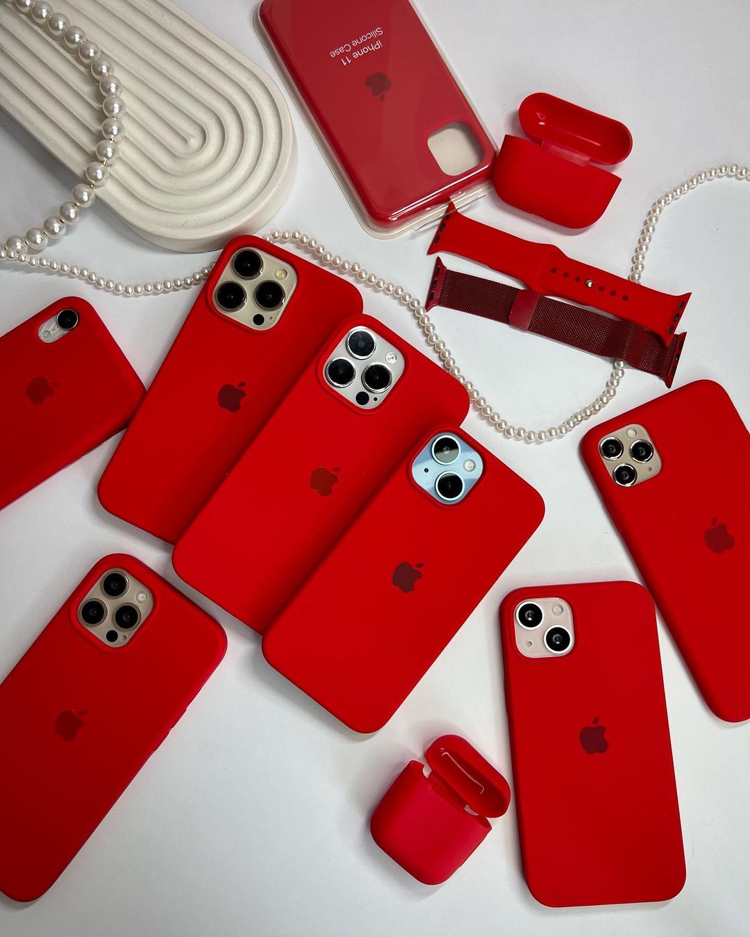 iPhone Silicone Case (Red) – 360° Protection, Non-Slip Grip, Slim Design