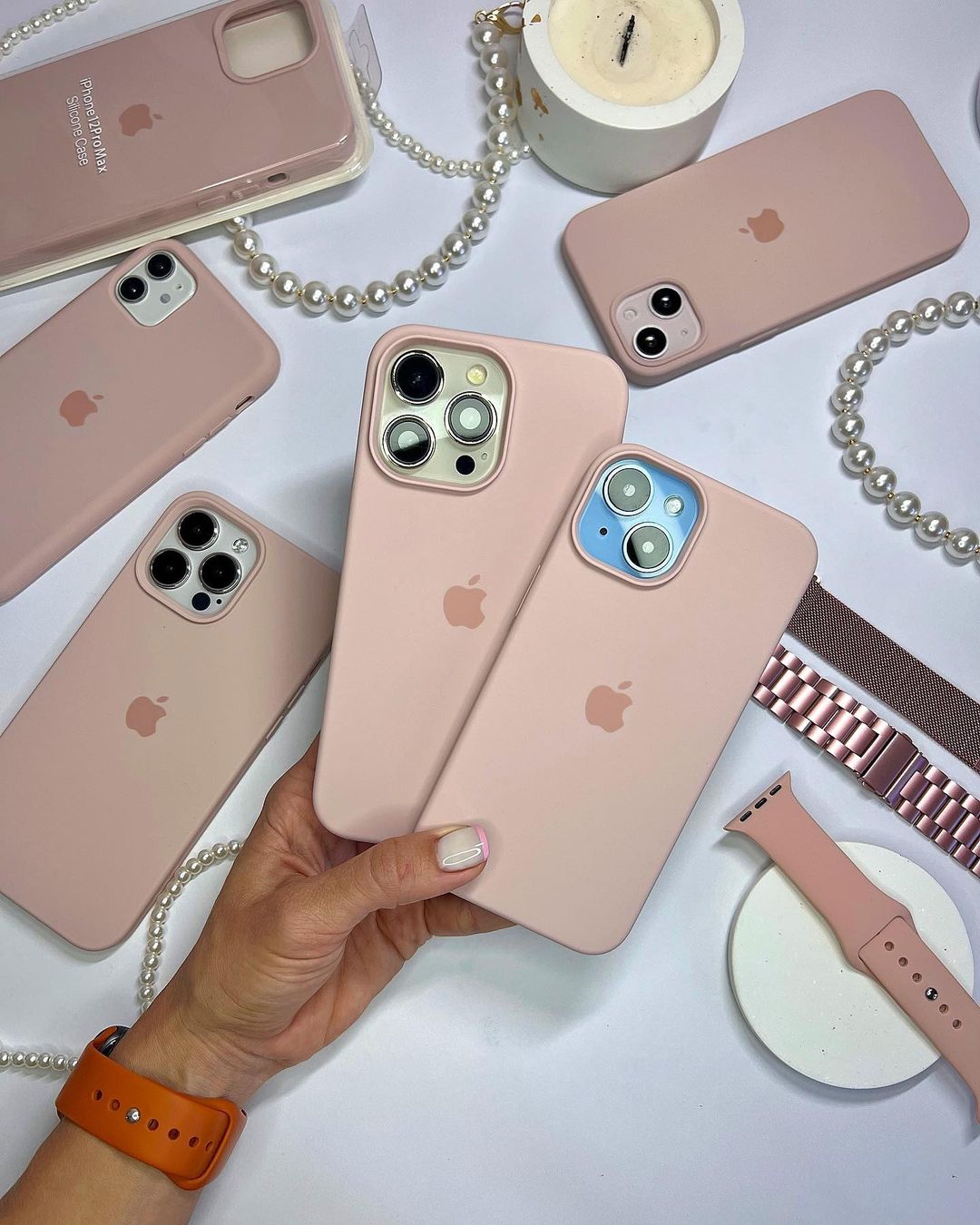 Pink Sand iPhone Silicone Case – 360° Protection, Non-Slip Grip & Slim Design
