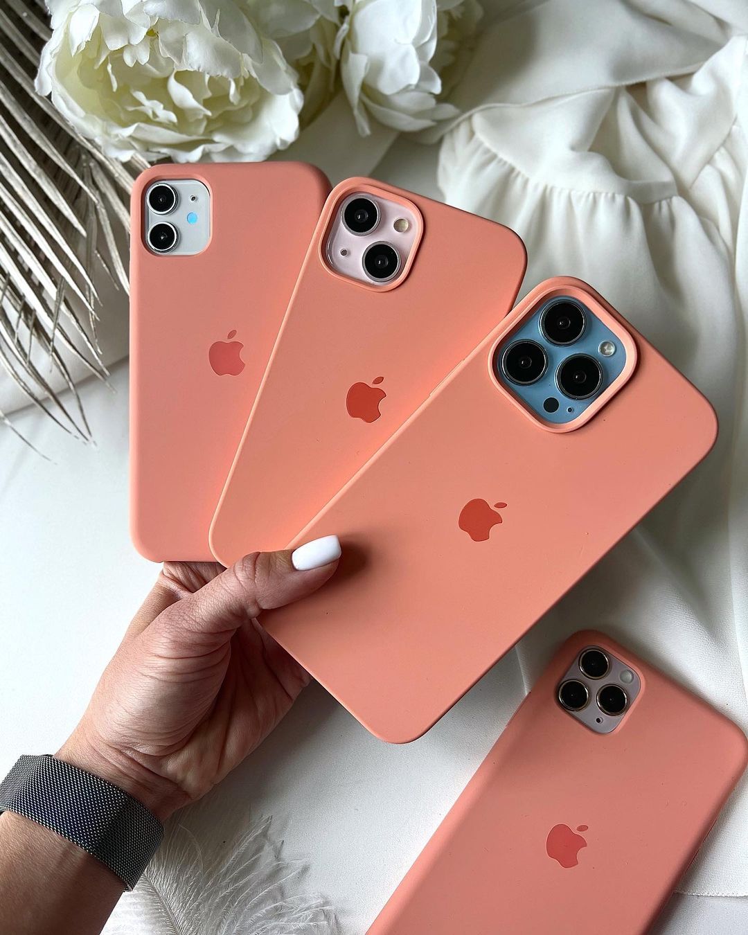 Peach iPhone Silicone Case – Stylish, Slim Fit with 360° Protection