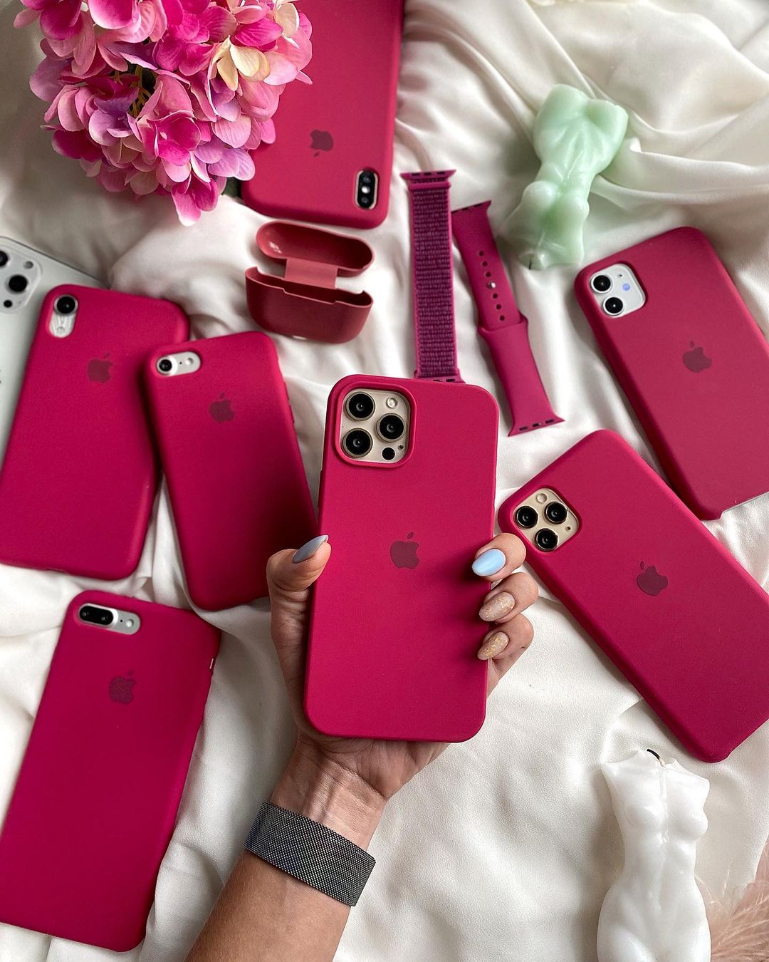 Rose Red iPhone Silicone Case – Bold, Slim & Protective Silicone Cover