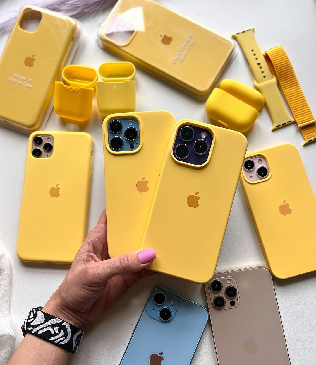 iPhone Silicone Case (Yellow) Vibrant Style | All-Around Protection | Premium Finish