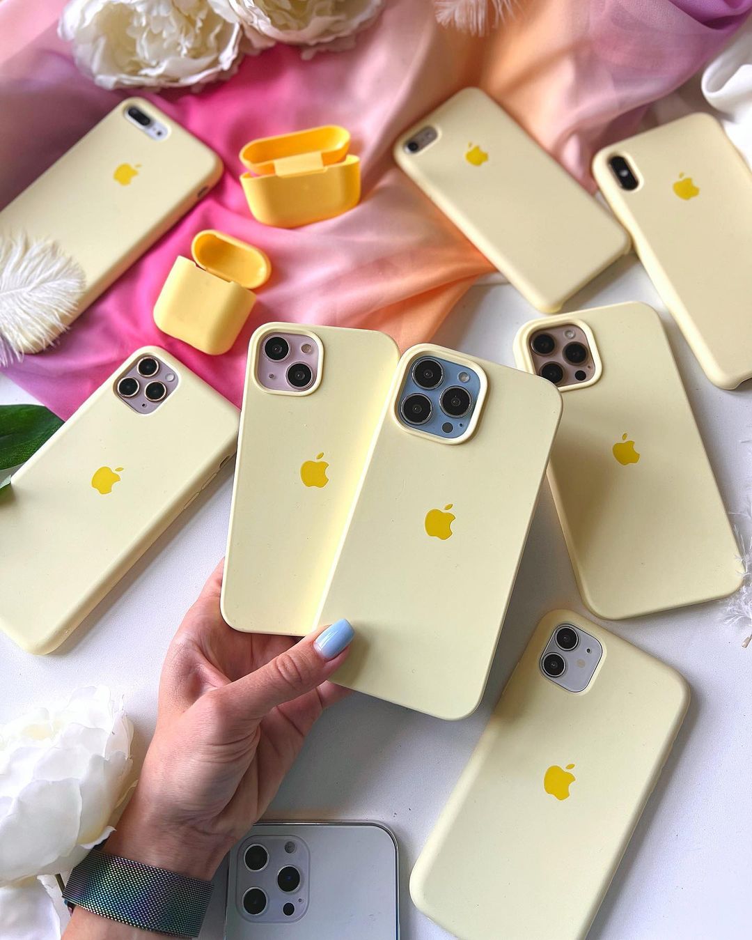 Milk Yellow iPhone Silicone Case – Soft, Sleek Design with Full Protection