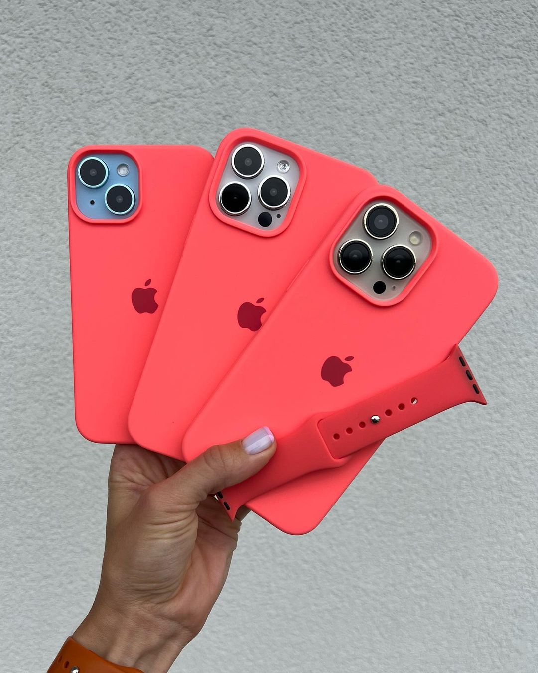 Pink Orange iPhone Silicone Case – Vibrant, Slim Fit with 360° Protection