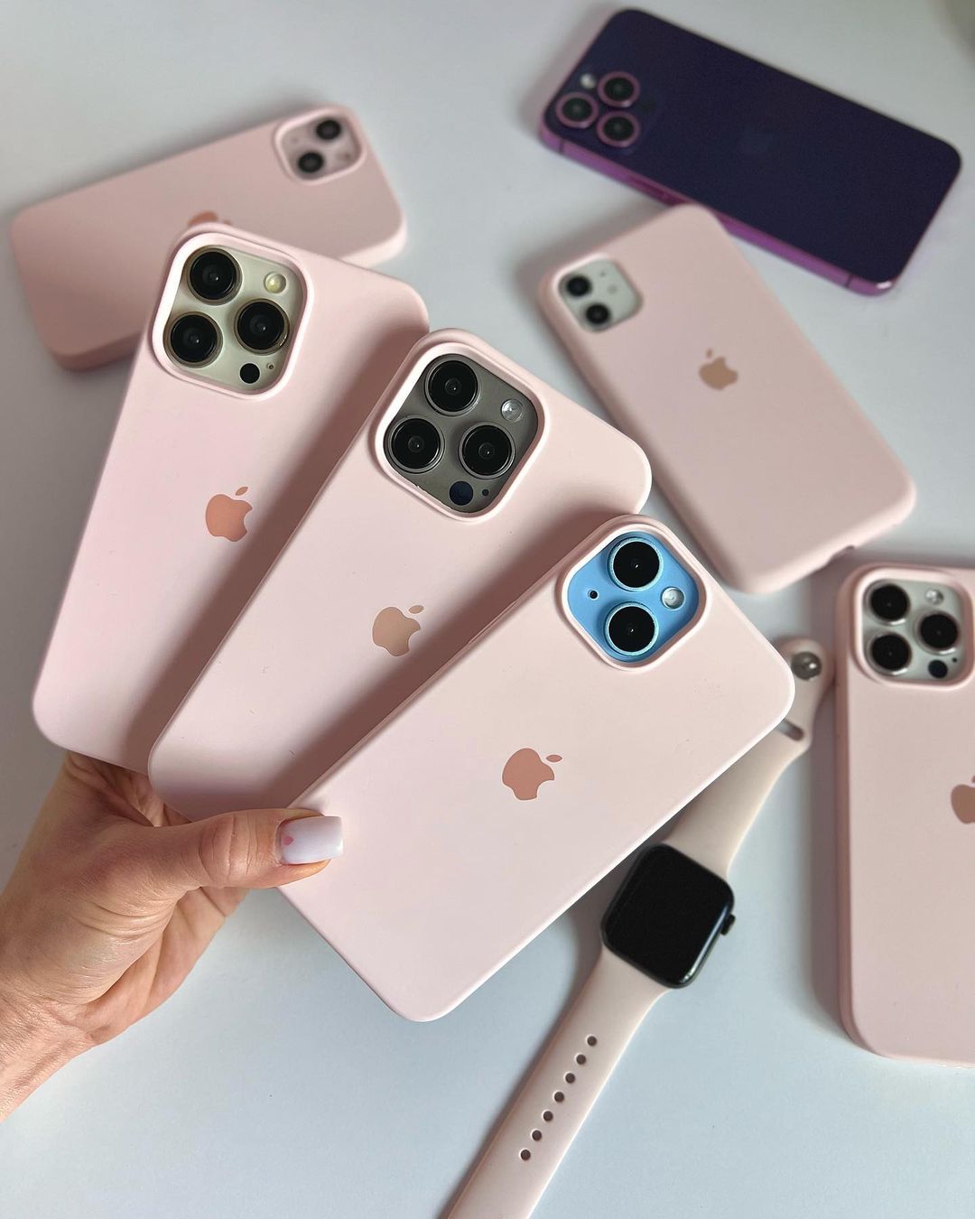 Chalk Pink iPhone Silicone Case – Slim Fit with 360° Protection & Soft Grip