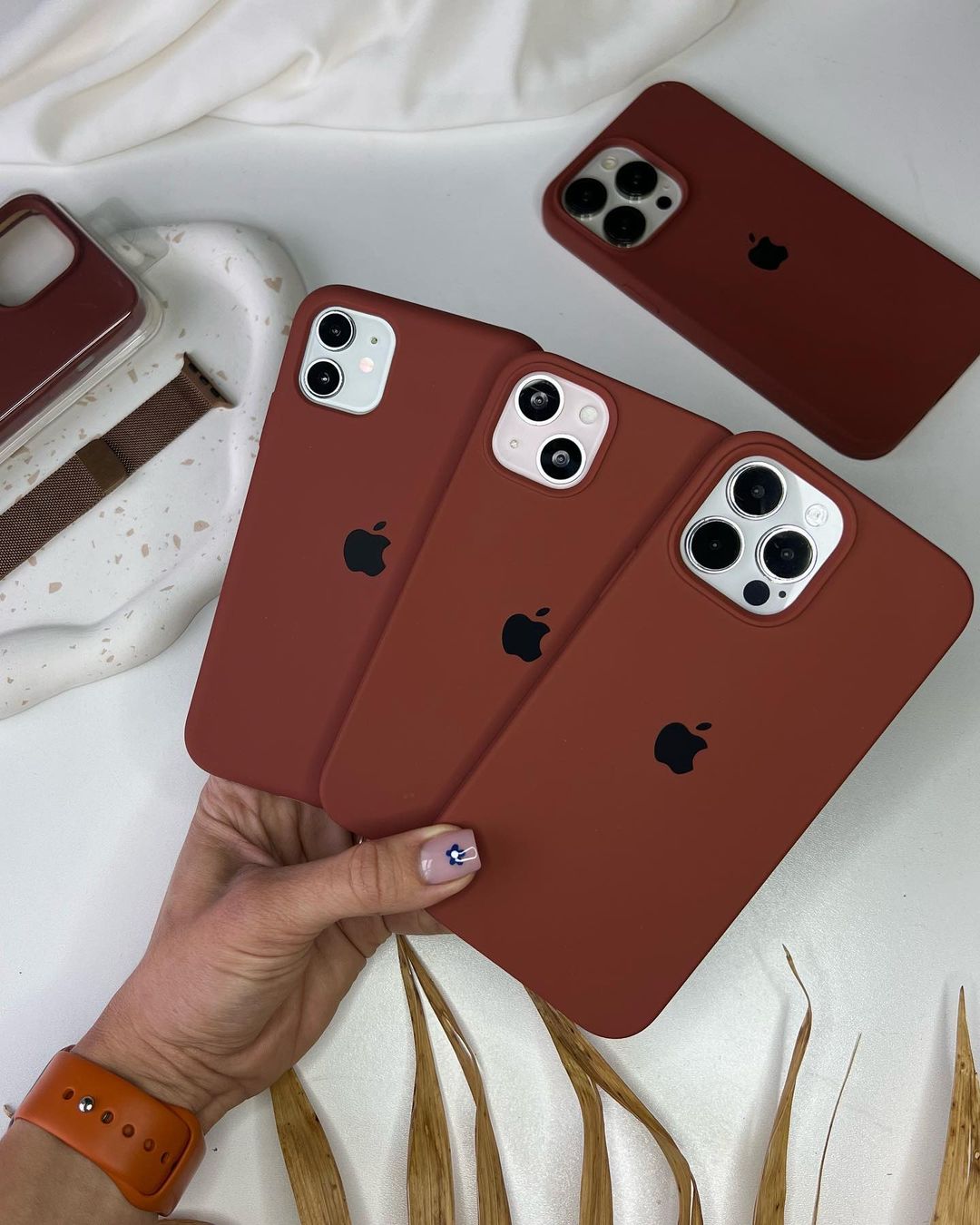 Tan Brown iPhone Silicone Case – Stylish, Durable Design with 360° Protection