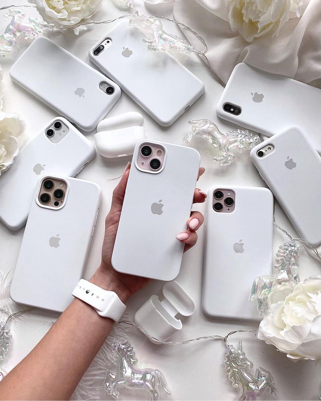 iPhone Silicone Case (White) – 360° Protection, Non-Slip Grip, Slim Design