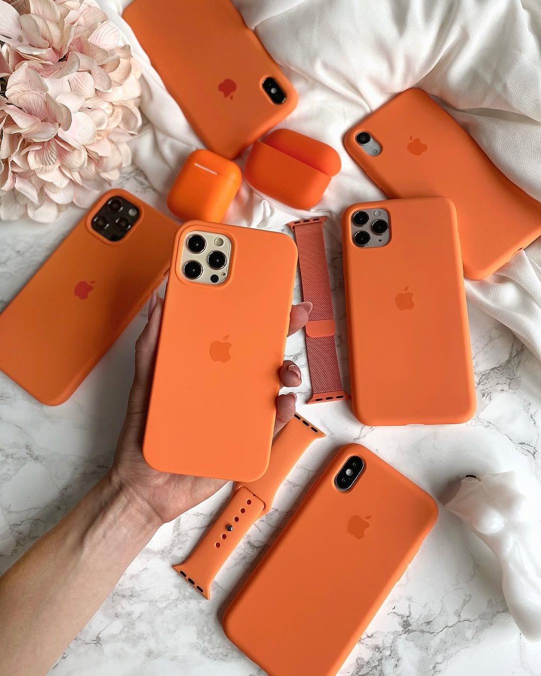 iPhone Silicone Case (Golden Orange) – Soft Touch, Shockproof, Anti-Slip Protection for iPhone