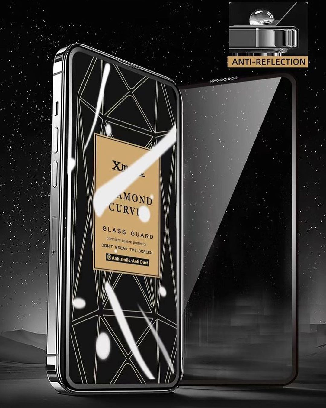Xmart Premium Quality Diamond Curved Glass 9H Hardness | Crystal Clarity | Curved Edge Protection