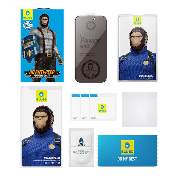 Blueo Privacy Tempered Glass Anti-Spy Screen Protector Enhanced Privacy | Superior Durability | Effortless Application